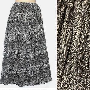 Pleated Snakeskin print maxi pull on plus size Skirt Prairie boho cottagecore 1X